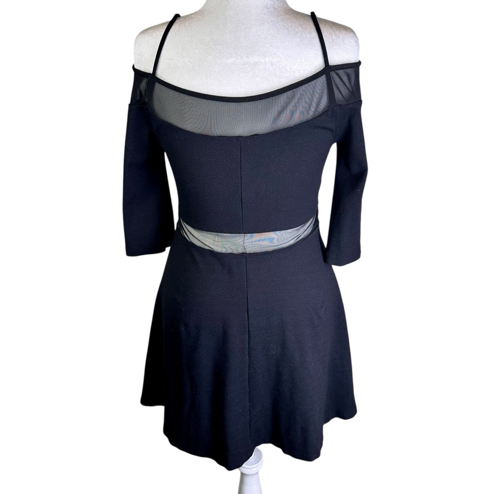 French Connection Black Mesh-Inset Mini Dress - Picture 6 of 11